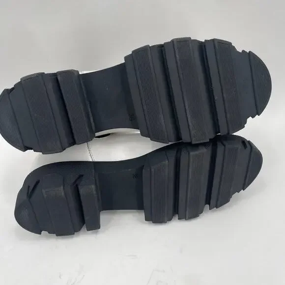 SILENT D Cress Chelsea Boot Size 38 (US 7/7.5) White Leather Lug Sole Slip On - Picture 12 of 16